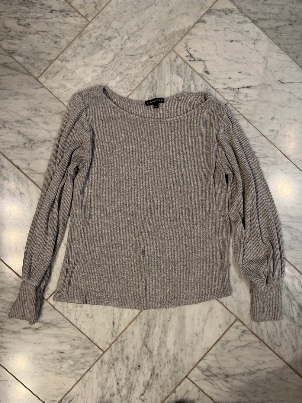 Light Gray Ribbed Sweater